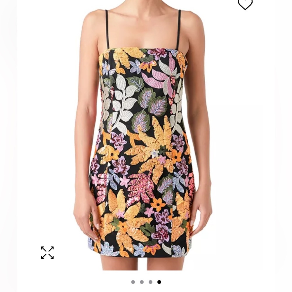 Floral Sequin Mini Dress